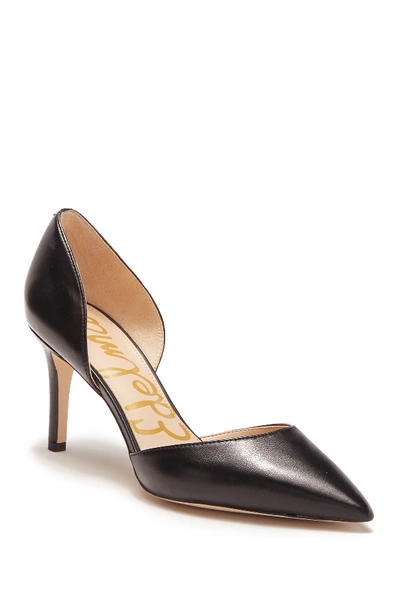 Shop Sam Edelman Telsa Leather D'orsay Pump In Black Leather