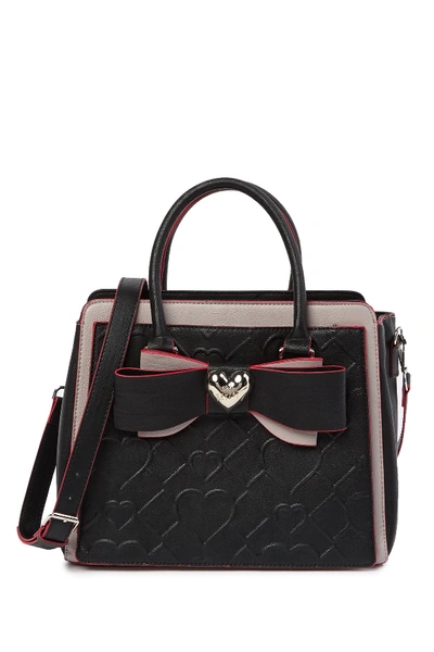 Shop Betsey Johnson Large Bow Satchel In Blk/multi