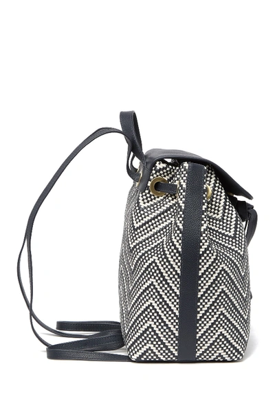 Shop Michael Michael Kors Medium Junie Woven Leather Backpack In Admiral/op