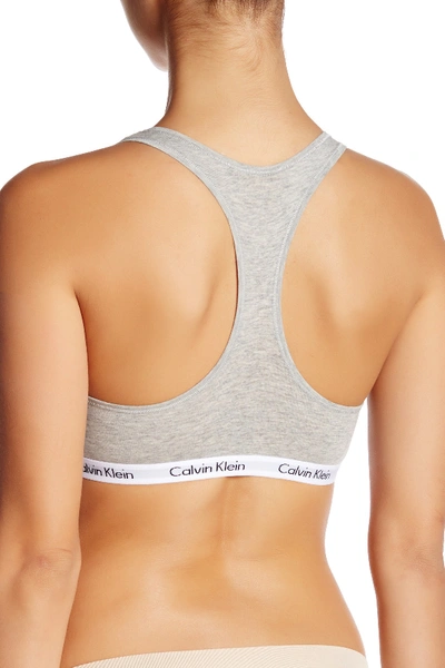 Shop Calvin Klein Carousel Racerback Bralette In 080 Heather Gre