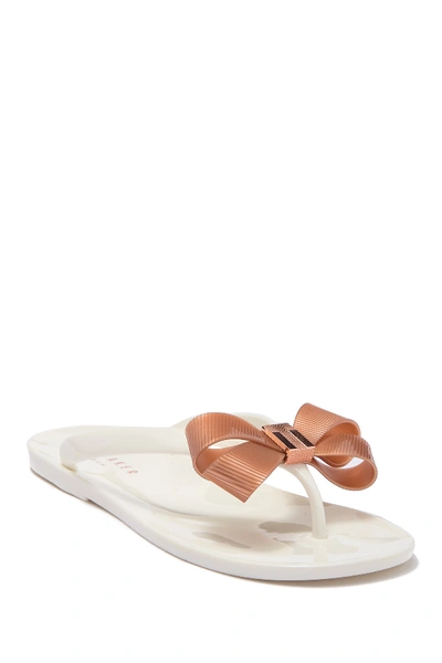 Shop Ted Baker Suszie Embellished Bow Jelly Sandal In White