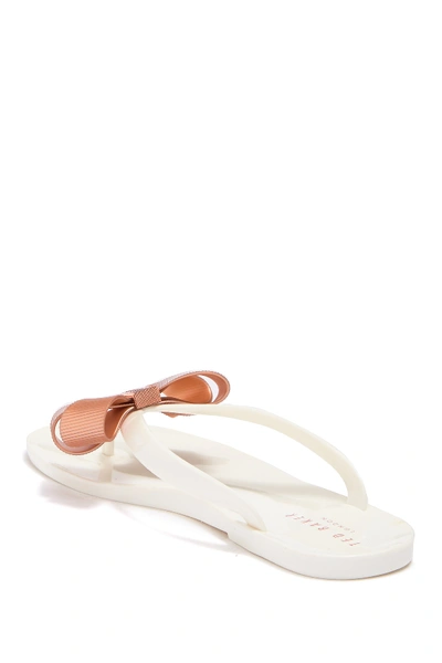 Shop Ted Baker Suszie Embellished Bow Jelly Sandal In White