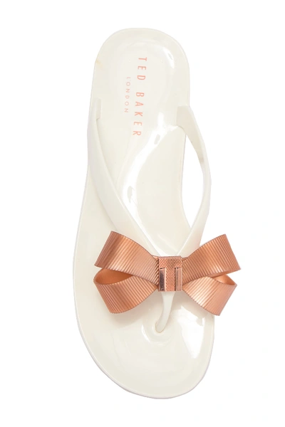 Shop Ted Baker Suszie Embellished Bow Jelly Sandal In White