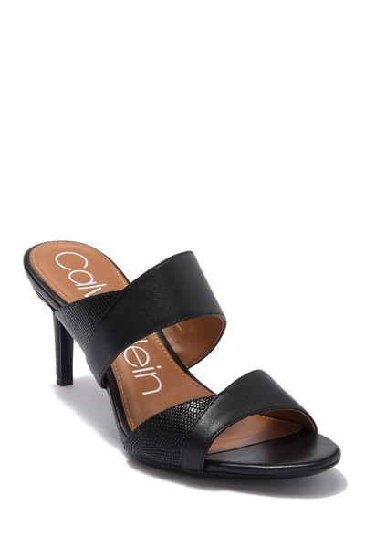 Shop Calvin Klein Lynnae Textured Slide Sandal In Black