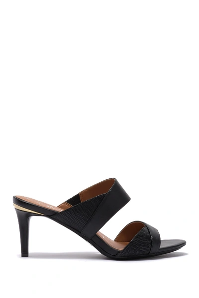 Shop Calvin Klein Lynnae Textured Slide Sandal In Black