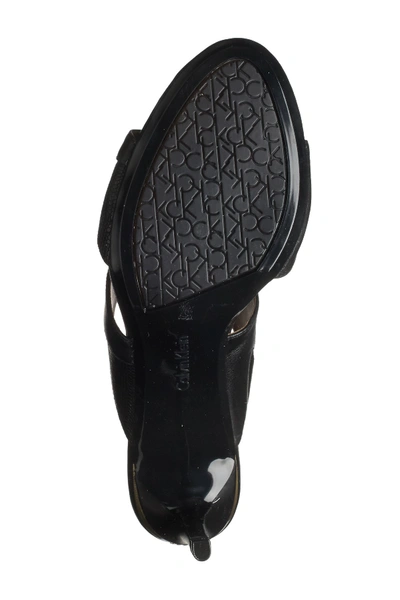 Shop Calvin Klein Lynnae Textured Slide Sandal In Black