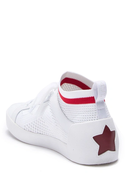 Shop Ash Nolita Mid Top Sock Sneaker In White/red