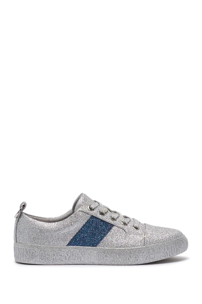 Shop Opening Ceremony La Cienega Glitter Metallic Logo Sneaker In Silver