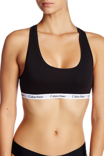 Shop Calvin Klein Carousel Racerback Bralette In 001 Black