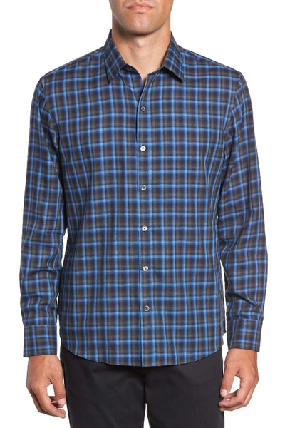 Shop Zachary Prell Danise Regular Fit Check Sport Shirt In Royal