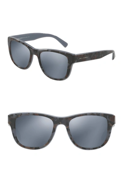 Shop Dolce & Gabbana 54mm Square Full Rim Sunglasses In Grey