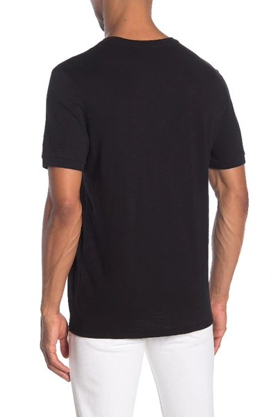 Shop Vince Slub Knit Henley In Black