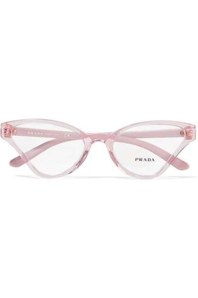 Shop Prada Cat-eye Acetate Optical Glasses In Pastel Pink