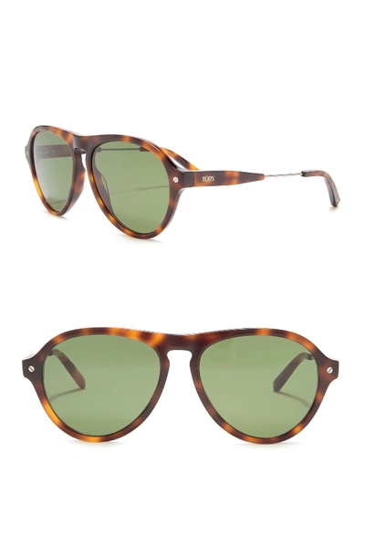 Shop Tod's Aviator 56mm Sunglasses In Colhav/grn