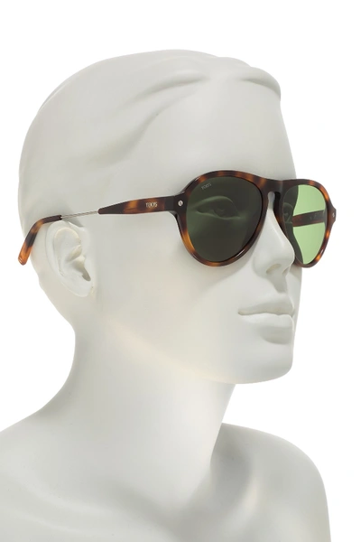 Shop Tod's Aviator 56mm Sunglasses In Colhav/grn