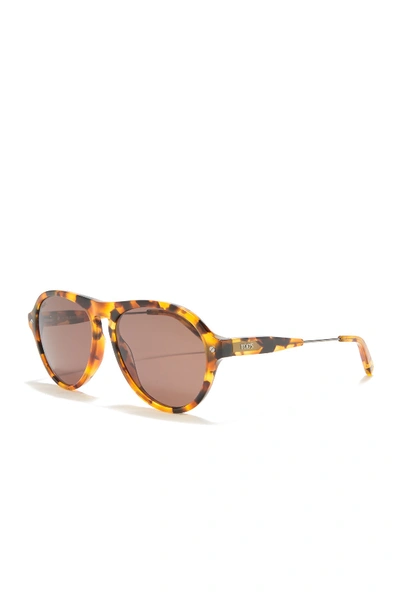 Shop Tod's Aviator 56mm Sunglasses In Colhav/rovx