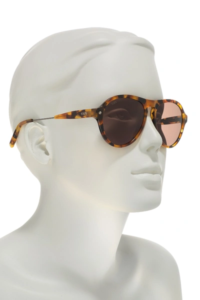 Shop Tod's Aviator 56mm Sunglasses In Colhav/rovx