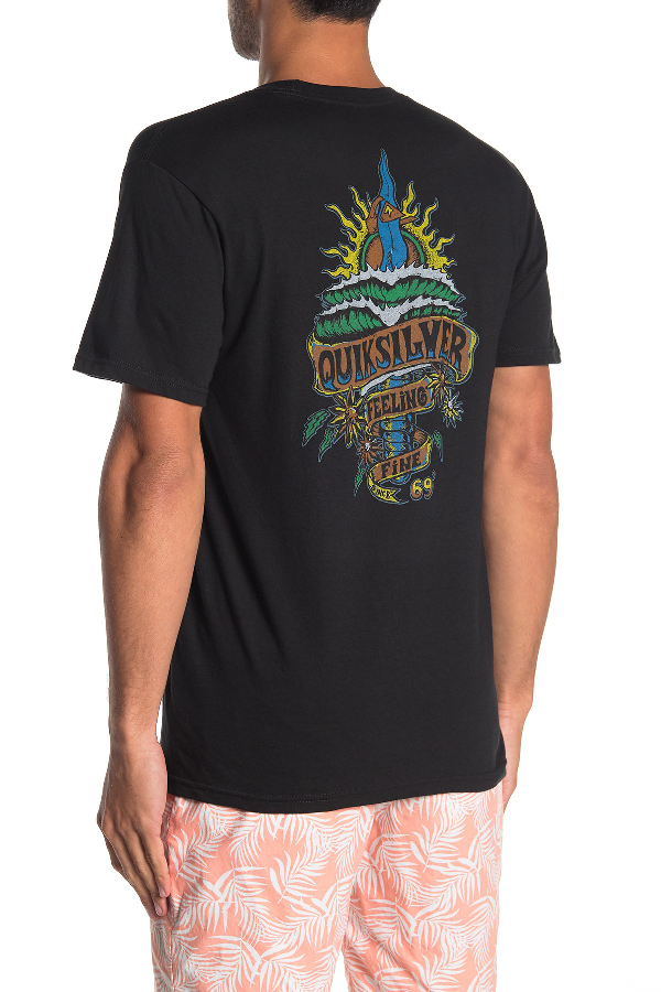 Quiksilver Tattered Graphic Logo T-shirt In Black | ModeSens