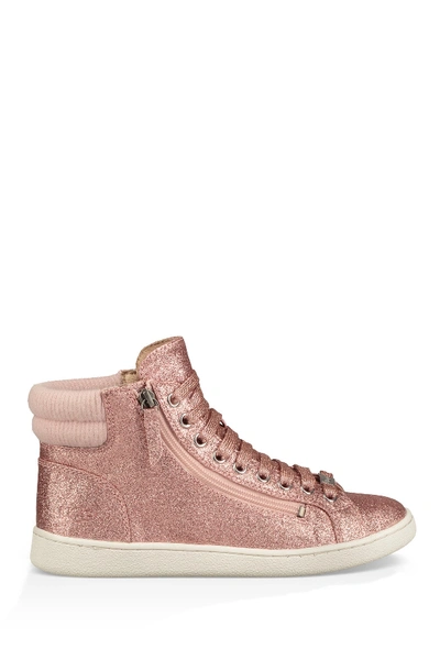 Shop Ugg Olive Glitter High Top Sneaker In Pink