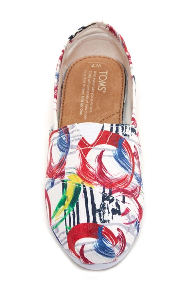 Shop Toms Multi Paint Canvas Slip-on Flat In White