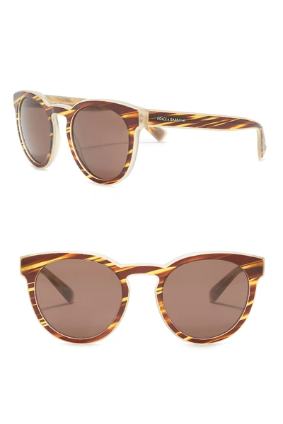 Shop Dolce & Gabbana 51mm Solid Sunglasses In Honey