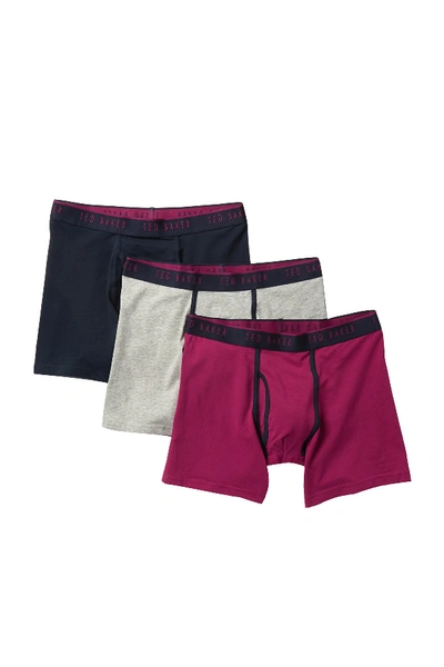 Shop Ted Baker Assorted Boxer Briefs - Pack Of 3 In Navy/rsprad/gth