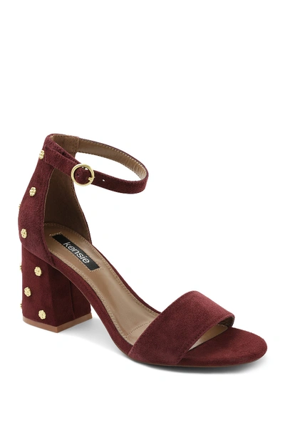 Shop Kensie Edee Block Heel Sandal In Burgundy