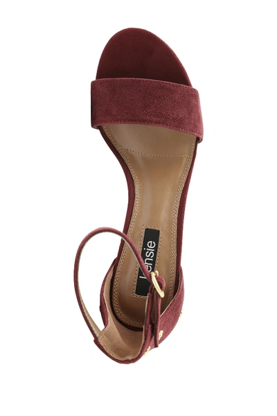 Shop Kensie Edee Block Heel Sandal In Burgundy