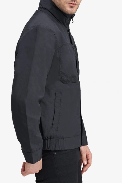 Shop Andrew Marc Hooded Drawstring Jacket In Black