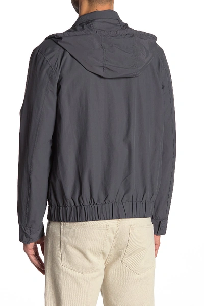 Shop Andrew Marc Hooded Drawstring Jacket In Iron