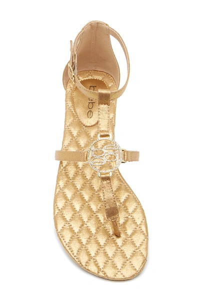Shop Bebe Scotlynn Sandal In Dark Gold
