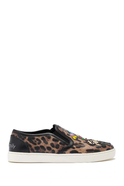 Shop Dolce & Gabbana Leopard Print Slip-on Sneaker In Leo Natural