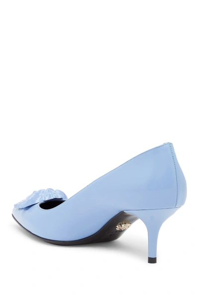 Shop Versace Medusa Kitten Heel In Blue Eyes