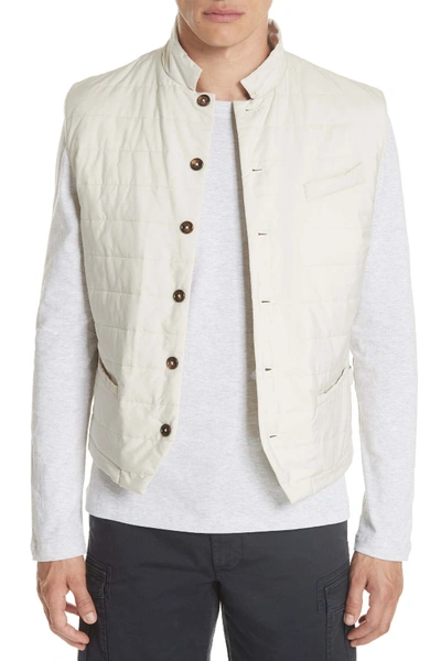 Shop Eleventy Quilted Vest In 02 Sand