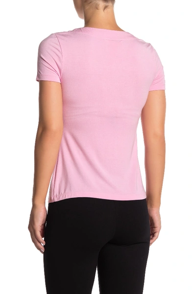 Shop Catherine Catherine Malandrino Short Sleeve Square Neck Top (petite) In Pink