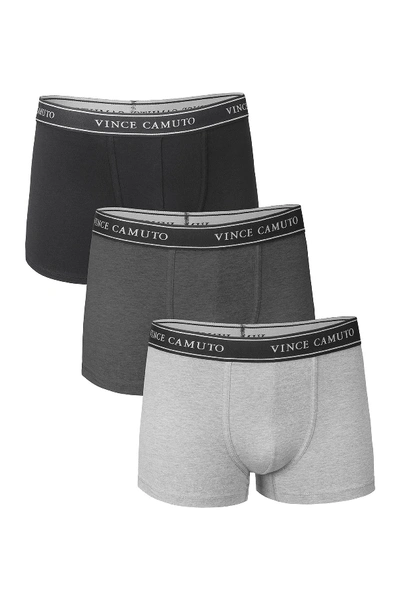 Shop Vince Camuto Trunks - Pack Of 3 In Black/grey Heather /charcoal Heather