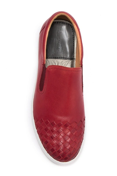 Shop Zanzara Ader Leather Slip-on Sneaker In Wine