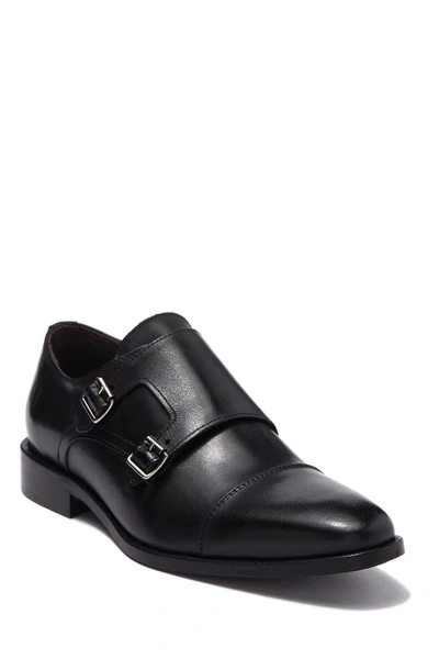 Shop To Boot New York Zane Leather Double Monk Strap Loafer In Black