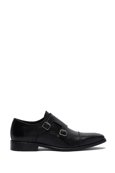 Shop To Boot New York Zane Leather Double Monk Strap Loafer In Black