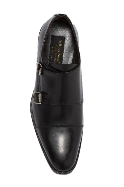 Shop To Boot New York Zane Leather Double Monk Strap Loafer In Black