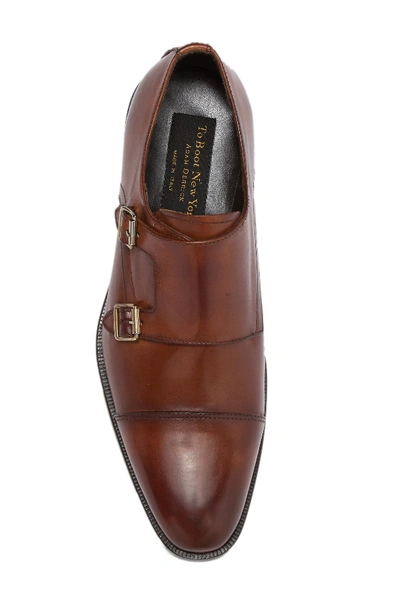 Shop To Boot New York Zane Leather Double Monk Strap Loafer In Cuoio