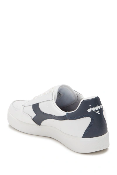 Shop Diadora B. Elite Leather Sneaker In White/denim Blue