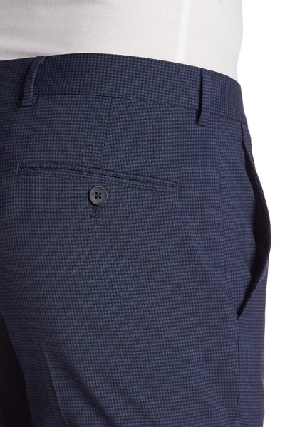 Shop Original Penguin Nested Blue Checked Two Button Notch Lapel Trim Fit Suit In Dark Blue Check