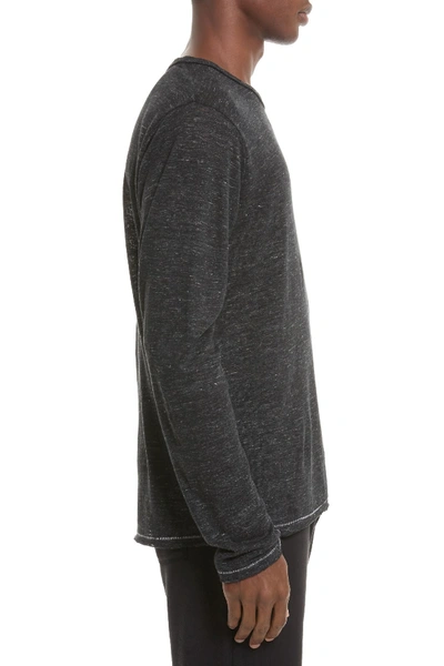 Shop Rag & Bone Owen Linen Long Sleeve T-shirt In Black Hthr