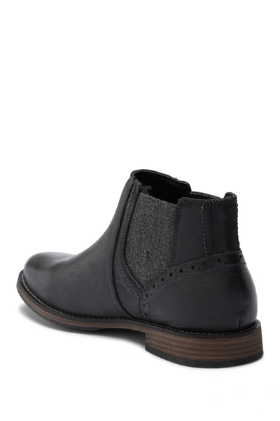 Shop Steve Madden Quahog Leather Chelsea Boot In Black Leat