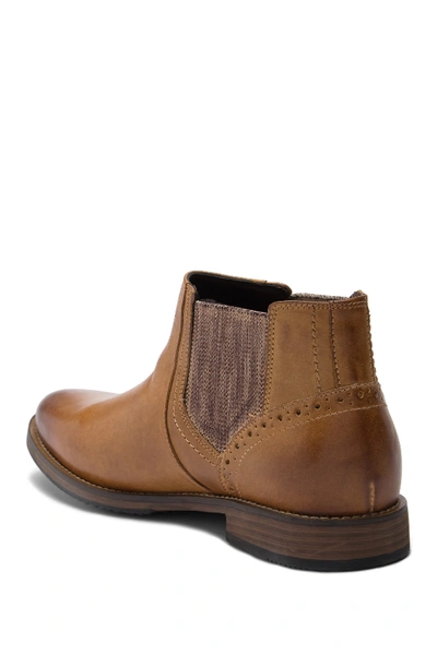 Shop Steve Madden Quahog Leather Chelsea Boot In Camel Leat