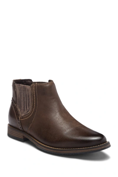 Shop Steve Madden Quahog Leather Chelsea Boot In Chocolate