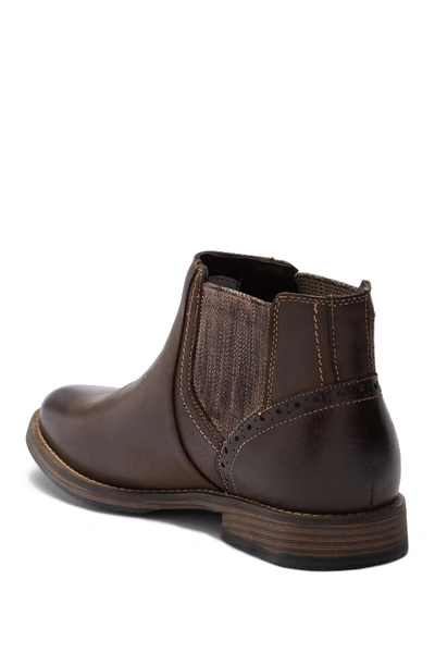 Shop Steve Madden Quahog Leather Chelsea Boot In Chocolate