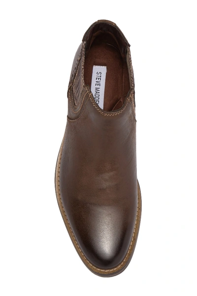 Shop Steve Madden Quahog Leather Chelsea Boot In Chocolate