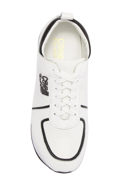 Shop Roberto Cavalli Cavalli Lace-up Retro Sneaker In White
